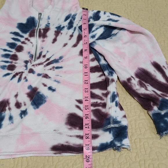 Chaser batwing tiedye raglan half zip hoodie size S - Picture 5 of 8